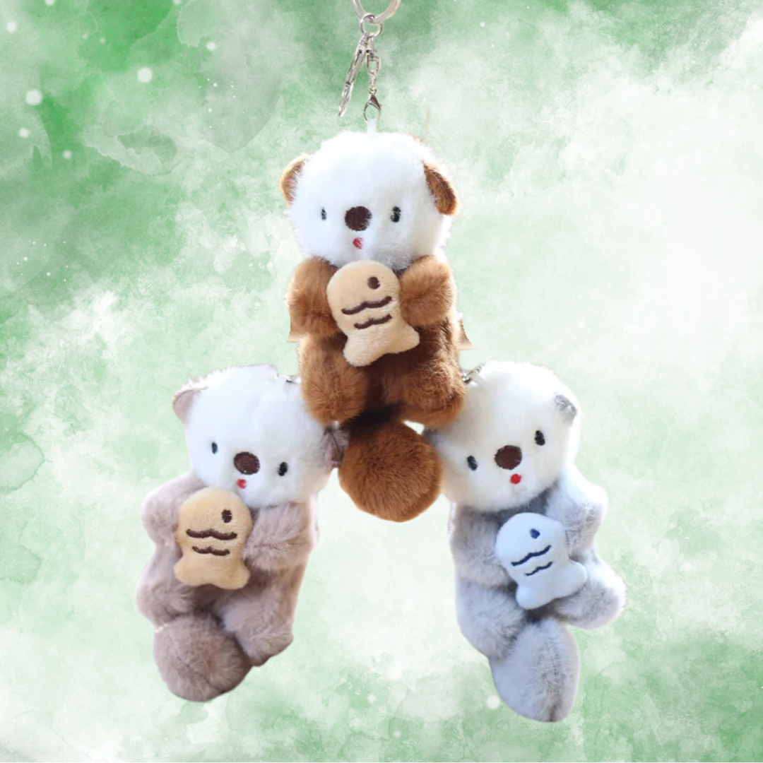 Sea Otters Plush Keychain